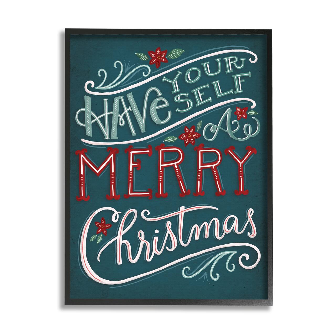 Stupell Industries Have Yourself Merry Christmas Phrase Framed Giclee Art